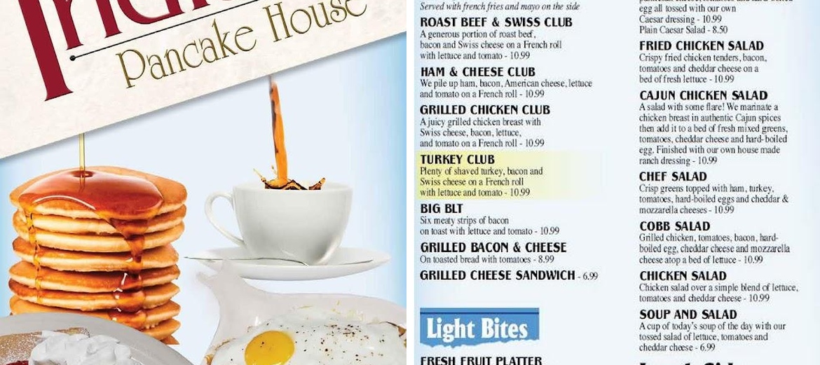 Indiana Pancake House Menu