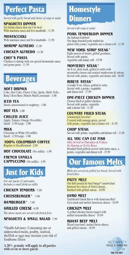 Indiana Pancake House Menu image 1